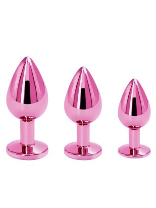 Metalni analni plug sa cirkonom u roze boji AT 1220-2